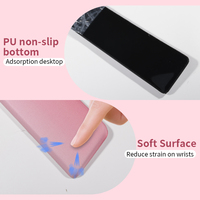 Tapis de souris ergonomique violet pour le gaming, support de clavier, coussin PORON antidérapant, repose-poignet en mousse à mémoire de forme 430x80mm, résistant à l'eau