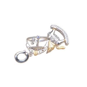 Accessoires de bricolage, pendentif en argent S925 en forme de cheval en bois avec fermoir de 10-11 mm, base creuse 6057 pour bijoux en perles - Product Image 5