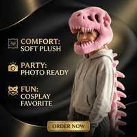Costume de dinosaure amusant en peluche, 80 cm, rembourrage en coton PP, tenue de cosplay douce pour fête d'Halloween