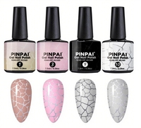 7.5ml Cracked UV Gel Vernis À Ongles Air Dry Hybrid Crackle Manucure Set Mat Semi-Permanent Base Top Coat Acrylique Art Manucure Set