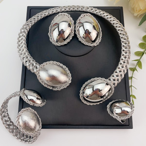 أحدث مجموعات المجوهرات الذهبية البرازيلية لعام <span class=keywords><strong>2026</strong></span>، قلادة فريدة للحفلات وحفلات الزفاف للنساء FHK24518 - Product Image 1