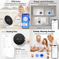 Termostato Inteligente con Pantalla Táctil RF Inalámbrico Tuya WiFi para Caldera de Gas, Control de Calefacción, Automatización del Hogar, Disponible en Alemania