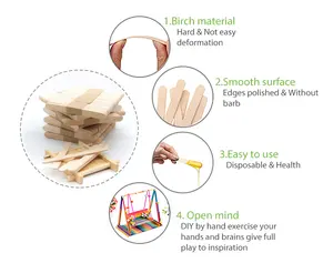 Disposable 6 Inch Wooden Popsicle Sticks Craft Ice Cream Waxing Tongue Depressor Wood Sticks