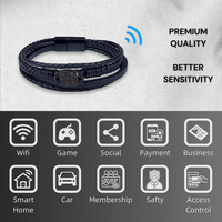 Bracelet intelligent NFC en cuir de coque de noix de coco avec boucle magnétique 13,56 MHz RFID personnalisable OEM/ODM, livraison gratuite, cadeaux de vacances