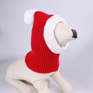 Funny Pet Pom Pom Caps Christmas <strong>Dog</strong> Hat Knitted <strong>Dog</strong> <strong>Balaclava</strong> Hat Red <strong>Balaclava</strong> for <strong>Dogs</strong> - Product Image 4