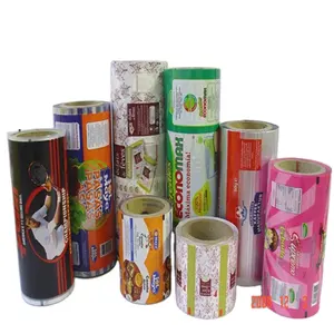 Manufacturer custom logo coffee film with easy tear line Printed coffee packaging roll flim