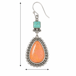Orecchini Pendenti Vintage con Pietra Gialla e Accenti in Pietra Rossa e Verde, Gioielli Etnici per Donne - Product Image 5