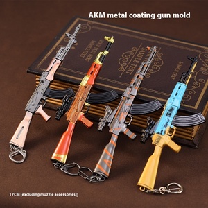 Arma caliente AKM 17CM <span class=keywords><strong>Full</strong></span> Metal Aleación de Zinc pistola modelo de alta velocidad electrónico PUBG llavero juguete nueva función ornamento de tiro - Product Image 4