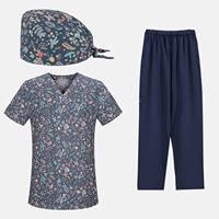 Nuevo Conjunto de Uniformes Médicos Unisex con Estampado de Conejo de Dibujos Animados 2026, Gorro Quirúrgico, Ropa de Trabajo para Enfermeras, Poliéster Spandex