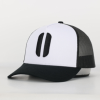 Casquette de golf pour homme, style décontracté, pour l'extérieur, blanche et noire, type trucker, ajustable, 5 panneaux, style Dobby, imprimé nœuds dessinés à la main