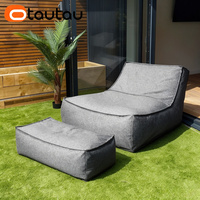 OTAUTAU Housse de pouf d'extérieur moderne en tissu sans rembourrage pour jardin, plage, piscine, canapé-lit, pouf de salon SF190