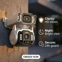Caméra de sécurité WiFi intérieure/extérieure 6MP avec suivi automatique H.265 PTZ, vision nocturne grand angle et stockage cloud