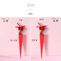 Boîte à fleurs vide de haute qualité « Je t'aime », cadeau de luxe pour la Saint-Valentin, boîte pliable en forme de cône pour roses préservées, 10 pièces