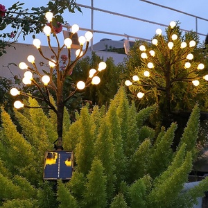 Outdoor <strong>Solar</strong> Powered Garden Lamp <strong>Small</strong> White Ball Standup <strong>Light</strong> Outside <strong>Solar</strong> Branch Stake <strong>Light</strong> with 20 Led <strong>Light</strong> Decorative - Product Image 1
