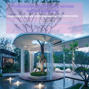 大型不锈钢门廊雕塑制造商定制景观大型树形长廊金属钢结构树叶 - Product Image 2