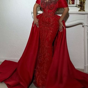 Elegantes Vestidos <span class=keywords><strong>de</strong></span> Fiesta <span class=keywords><strong>de</strong></span> <span class=keywords><strong>Boda</strong></span> Rojos Estilo Sirena Largos, <span class=keywords><strong>Vestido</strong></span> <span class=keywords><strong>de</strong></span> Noche Árabe <span class=keywords><strong>de</strong></span> Dubái y Arabia Saudita Personalizado 2026, <span class=keywords><strong>Vestido</strong></span> <span class=keywords><strong>de</strong></span> Gala con Cola Desmontable - Product Image 6