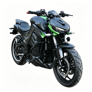Moto électrique de course urbaine sans carénage, style bestial, noir et vert contrastant, design sportif, haute puissance, 160 km/h, 96V - Product Image 3