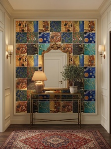 Azulejo Decorativo <span class=keywords><strong>de</strong></span> Cerámica con Estampado Artístico <span class=keywords><strong>de</strong></span> Van Gogh <span class=keywords><strong>y</strong></span> Klimt, Chapado en Oro, para Revestimiento <span class=keywords><strong>de</strong></span> <span class=keywords><strong>Cocina</strong></span> <span class=keywords><strong>y</strong></span> <span class=keywords><strong>Baño</strong></span> - Product Image 2