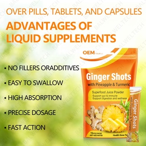 OEM Marca Privada: Mezcla Instantánea en Polvo de Jengibre, Piña y Cúrcuma para Bebida, Suplemento Herbal para Apoyo Inmunológico, Energía y Digestión - Product Image 5