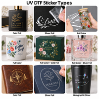 Autocollant de transfert UV DTF personnalisé pour emballage de boîte cadeau, décalcomanie de logo découpée, vinyle imperméable, impression personnalisée