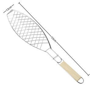 Grille de barbecue en fil de fer robuste pour poisson grillé, avec pince de barbecue extérieure à poignée métallique, multifonction, facile à nettoyer - Product Image 4