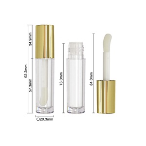 Tube de gloss miniature en or recyclable, tube de correcteur liquide personnalisable, tube de gloss vide doré de 4 ml - Product Image 1