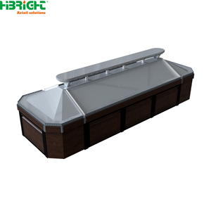 Double-Sided Metal Produce Display Shelf Heavy Duty Grocery <b>Vegetable</b> Display <b>Stand</b> with Divider for Supermarket - Product Image 5