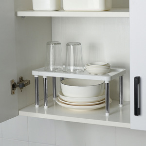 Extendable <b>Kitchen</b> Storage <b>Rack</b> Double Layer Countertop Organizer For Spice Bottles And Kitchenware White Gray - Product Image 3
