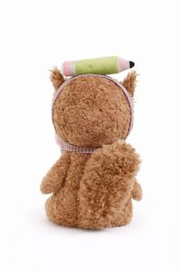 Peluche personnalisée Bobotta écureuil avec lunettes et nœud écossais, poupée en peluche douce - Product Image 2