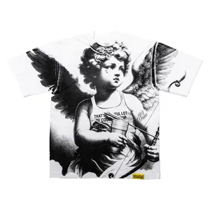 T-shirt ALOCS à manches courtes COUGH SYRUP Cupid Tattoo Hip Hop Streetwear 100% coton T-shirt d'été personnalisé pour hommes - Product Image 1