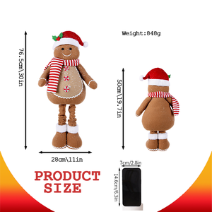 76cm High End Version Kitchen <b>Gingerbread</b> <b>Man</b> Ornament Christmas Red Festive Recycling Adjustable Height Biscuit Figure Figure - Product Image 4