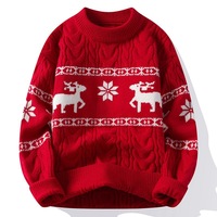 Pull de Noël personnalisé avec logo OEM, vêtements en jacquard, tricot à manches longues, pull tricoté d'hiver, pull de Noël moche pour homme