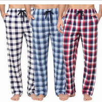 Pantalon de pyjama décontracté en flanelle thermique à carreaux pour homme avec poches - Bas de pyjama et de détente