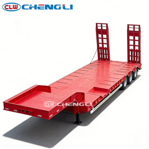 Semirremolque <span class=keywords><strong>de</strong></span> Plataforma Baja <span class=keywords><strong>de</strong></span> 3 Ejes y 40 Pies SINOTRUK para Trabajo Pesado, Viga Reforzada, Carga Útil <span class=keywords><strong>de</strong></span> 60000 kg, Equipo Pesado para Obras <span class=keywords><strong>de</strong></span> Construcción - Product Image 4