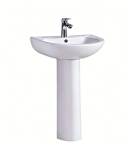 Lavabo sur pied moderne en céramique à trou unique pour toilettes, idéal pour les salles de bain d'hôpitaux et de villas - Product Image 1