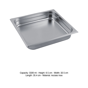ถาดใส่อาหารสแตนเลส 18/10 GN 2/3 35.4 × 32.5 × 6.5 ซม., 709 กรัม อิน็อกซ์ อิน็อกซ์ มาเซล - Product Image 3