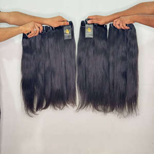 Fournisseurs de cheveux vierges bruts non traités du Cambodge, mèches de cheveux indiens alignées sur les cuticules, extensions de cheveux humains de temple indien - Product Image 2