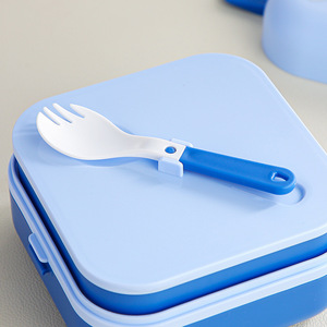 <span class=keywords><strong>2025</strong></span> New cá nhân thăng hoa dễ thương vuông nhỏ nhựa tiffin Bento Hộp Ăn Trưa cho các trường học Kid trẻ em Enfant với dao kéo - Product Image 3