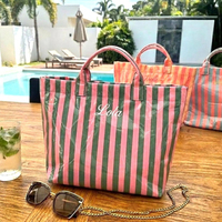 Bolsas de Playa Personalizadas Plegables para Mujer, con Logotipo Impreso Personalizado, Bordadas y a Rayas, Bolsa de Piscina de PVC Impermeable de Lujo