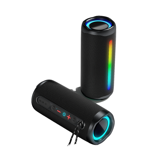 Mini Outdoor Waterproof Portable Overweight Subwoofer RGB Light Cylindrical Wireless Speaker