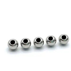 Yiwu Aceon Jewelry Stainless Steel Shinny Finish Jewelry Component Wholesale DIY Making Half Hole End Bead