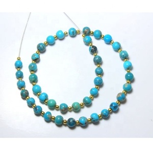La Bella Durmiente Natural, Arizona, turquesa, suave, redondo, 8 pulgadas, cuentas sueltas, piedras preciosas para la fabricación de joyas, hebras de piedra - Product Image 4