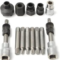 Kit de Herramientas para Polea de Alternador de 13 Piezas, Herramienta de Extracción de Polea de Alternador para Coche, Extractor de Desacoplamiento de Polea