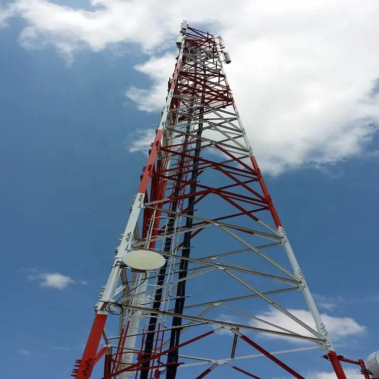 40m 45 metros 3 pernas comunicação ângulo aço estrutura angular treliça rádio triangular pé livre celular torre