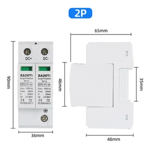 Spd Type 2 40kva 600V 1000V Td 800V Surge Protector CE Certified DC Plug-in SPD-PV Red 40 T2 2 3 Protector Efficient Surge