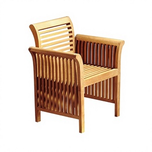 Solid Teak Wood Fixed <b>Armchair</b>-Outdoor Furniture for Courtyard & Park Use Indonesia - Product Image 1