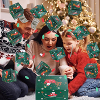 Nouvelle Boîte Cadeau Surprise de Noël Personnalisée, Enveloppe Pliante Rouge du Père Noël, Carton Rectangulaire Fait Main, Effet Éclatant DIY