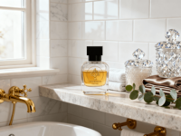 Botol Serum Perawatan Kulit Mini Bentuk Parfum 30ML Kaca Amber Transparan dengan Tutup Sekrup, Penjualan Langsung Pabrik