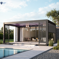 Système de toiture à persiennes en aluminium CHIYUN, écologique, pour extérieur, avec finition thermolaquée, hauteur de 6 pieds