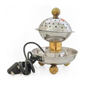 Stainlss Steel Traditional Handcrafted Metal <b>Bakhoor</b> <b>Burner</b> With Floral Embossing For Ritual & Home Fragrance - Product Image 2